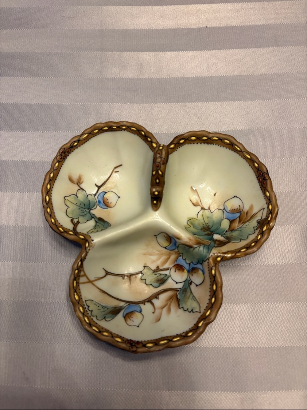 Vintage hand painted divided dish.